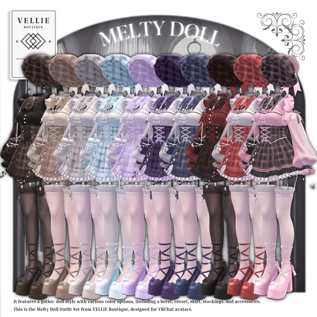 🎀【VRC 衣装】Melty Doll - Gothic