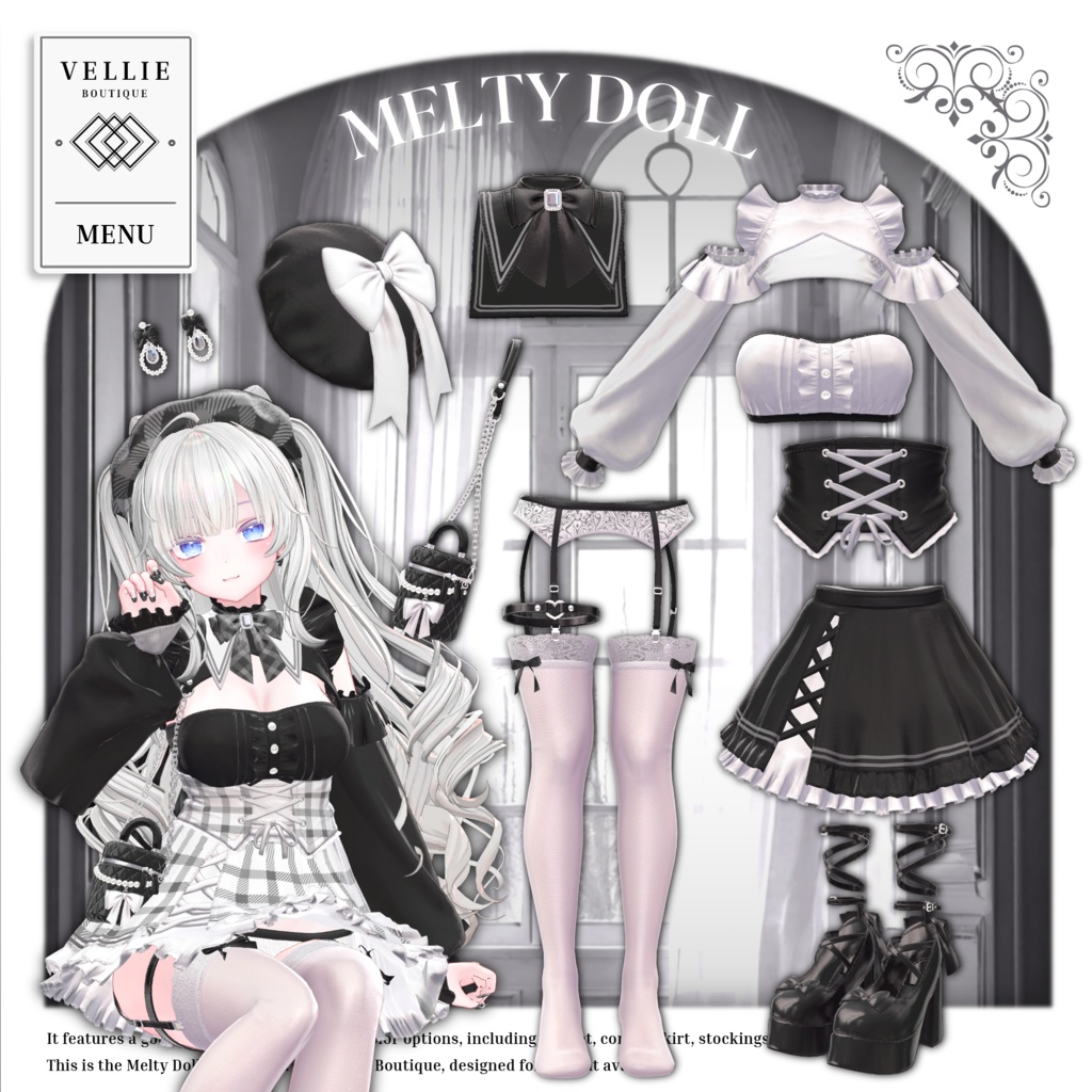 🎀【VRC 衣装】Melty Doll - Gothic
