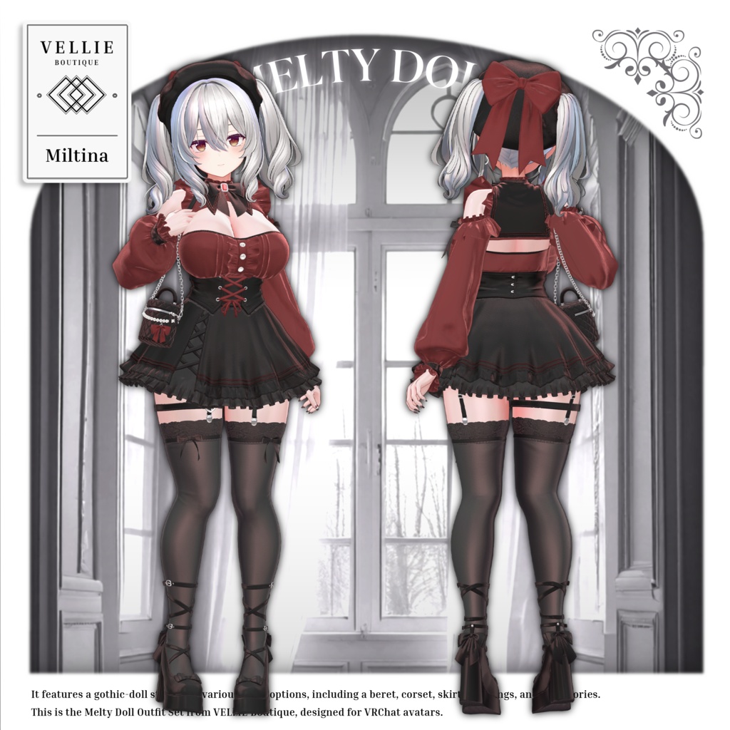 🎀【VRC 衣装】Melty Doll - Gothic