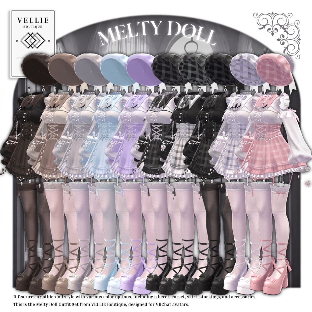 🎀【VRC 衣装】Melty Doll - Gothic