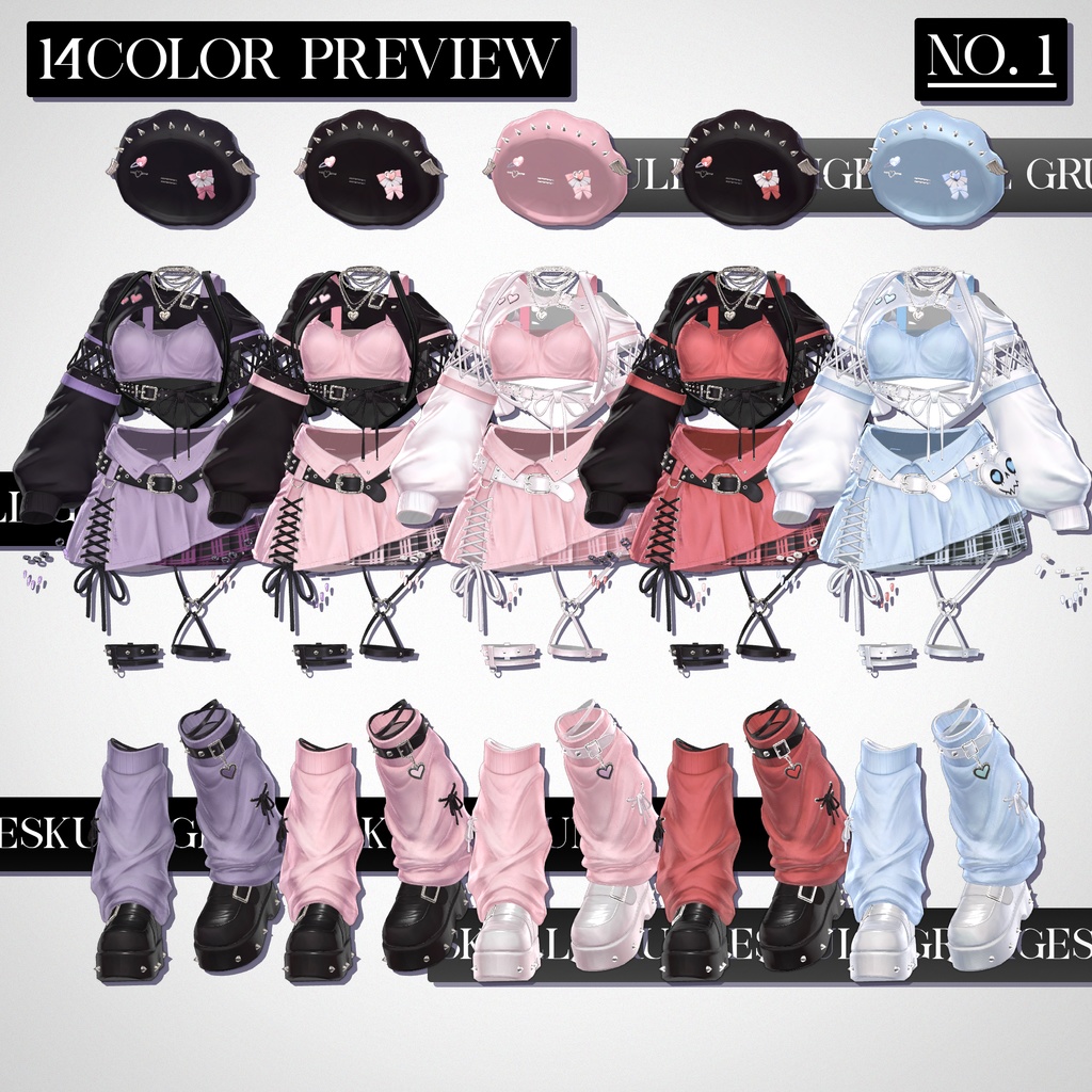 📢SALE💀【VRC 衣装】SKULL GRUNGE - Riot