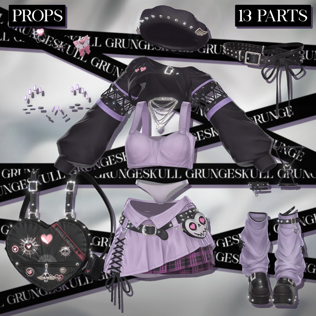 📢SALE💀【VRC 衣装】SKULL GRUNGE - Riot