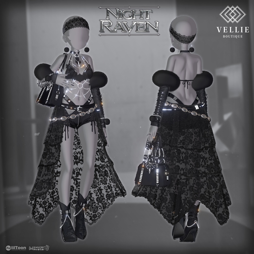 🔴SALE🔴🐦⬛【VRC 衣装】Night Raven - Noir