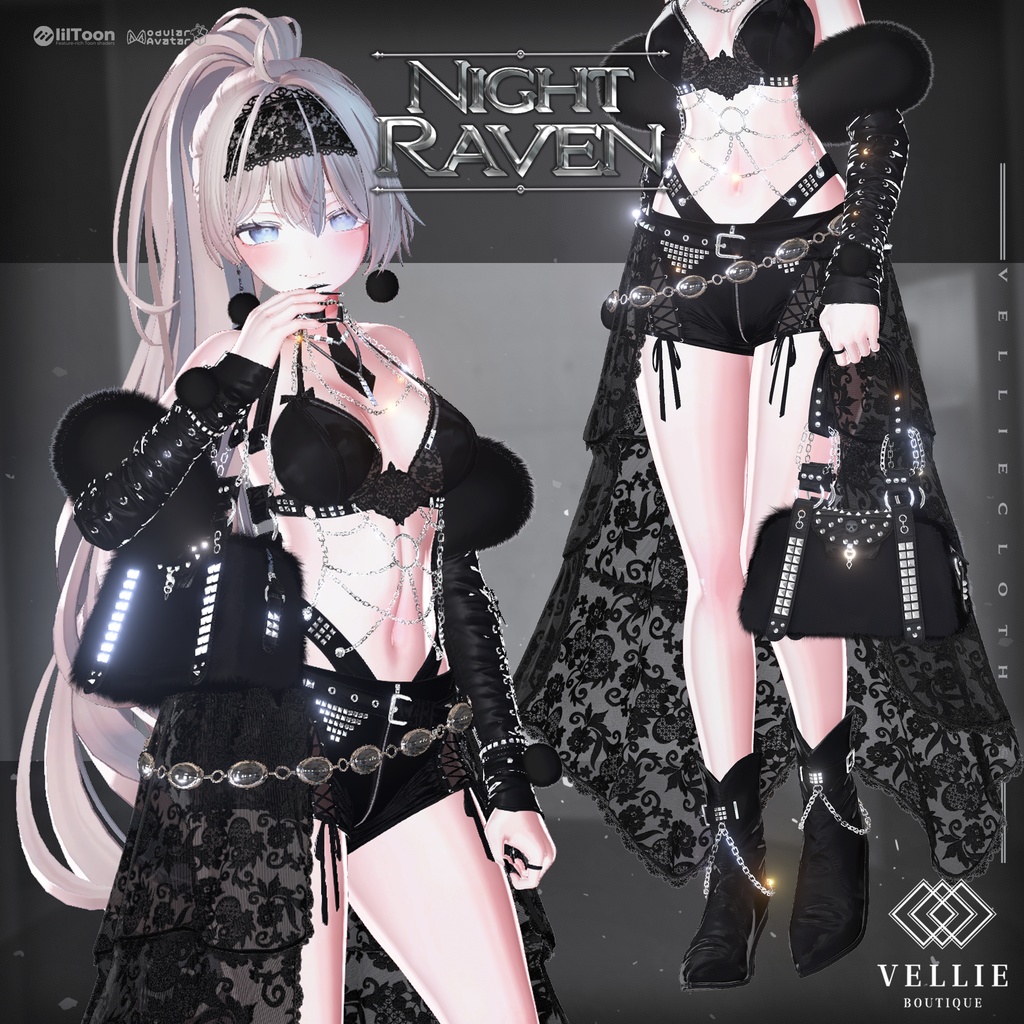 🔴SALE🔴🐦⬛【VRC 衣装】Night Raven - Noir