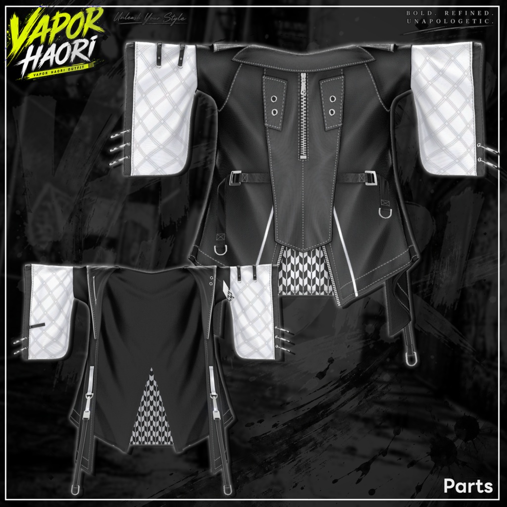 🛑On Sale ◼️【VRC 衣装】 Vapor Haori - Smoke