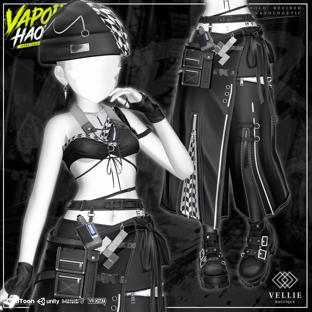 🛑On Sale ◼️【VRC 衣装】 Vapor Haori - Smoke