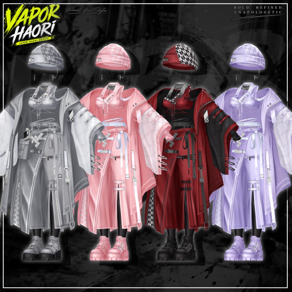 🛑On Sale ◼️【VRC 衣装】 Vapor Haori - Smoke