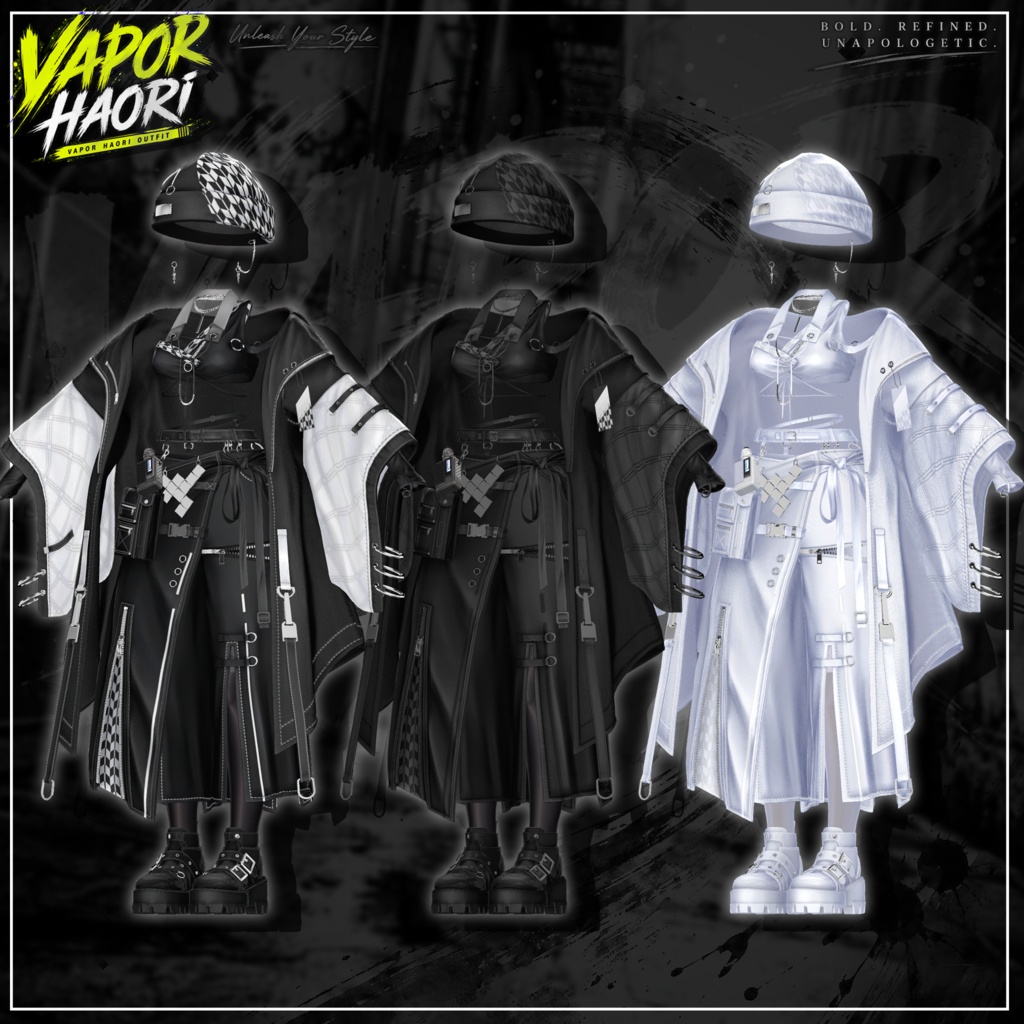 🛑On Sale ◼️【VRC 衣装】 Vapor Haori - Smoke