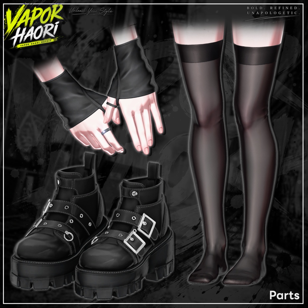 🛑On Sale ◼️【VRC 衣装】 Vapor Haori - Smoke