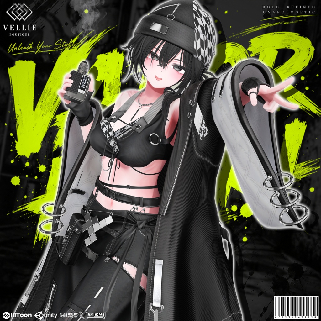 🛑On Sale ◼️【VRC 衣装】 Vapor Haori - Smoke