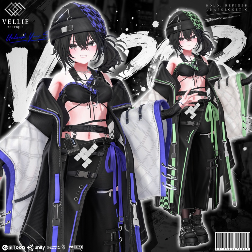 🛑On Sale ◼️【VRC 衣装】 Vapor Haori - Smoke