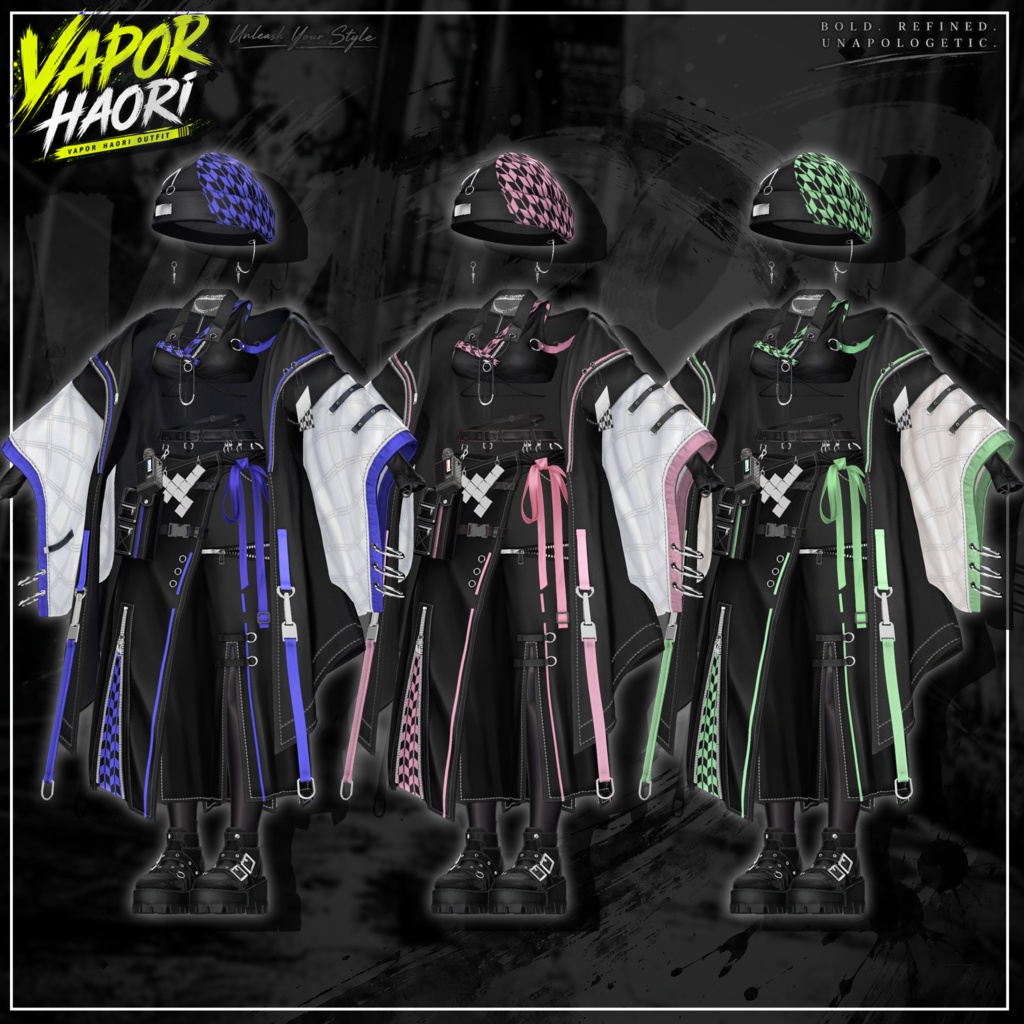 🛑On Sale ◼️【VRC 衣装】 Vapor Haori - Smoke
