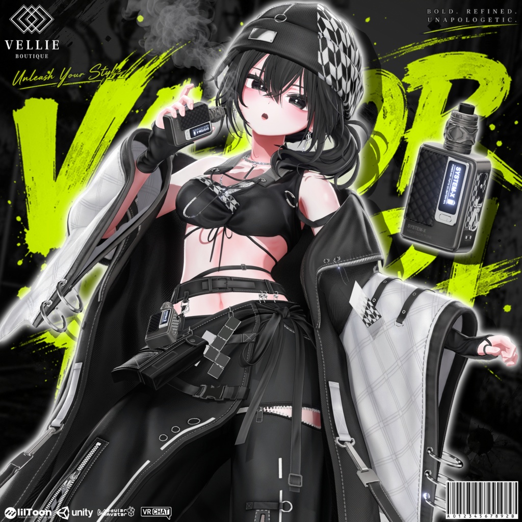 🛑On Sale ◼️【VRC 衣装】 Vapor Haori - Smoke