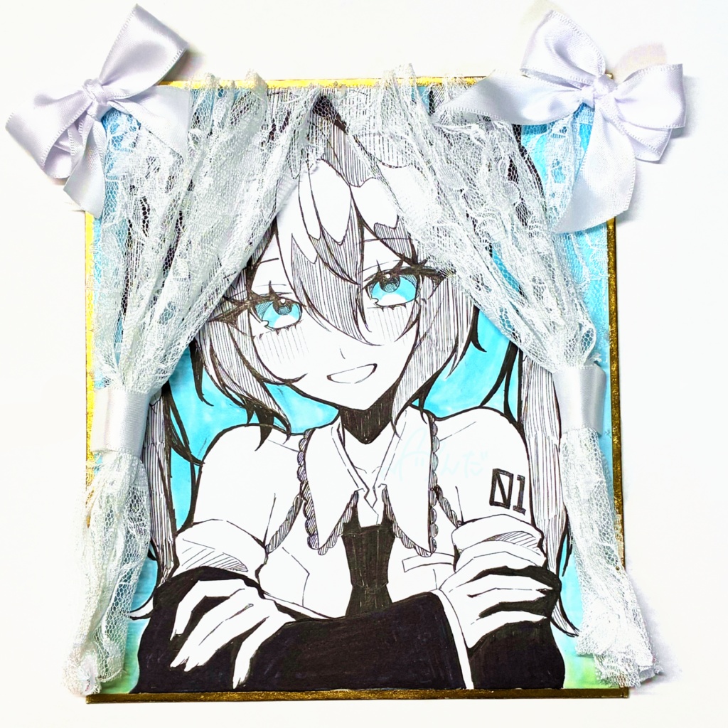 レースカーテン色紙