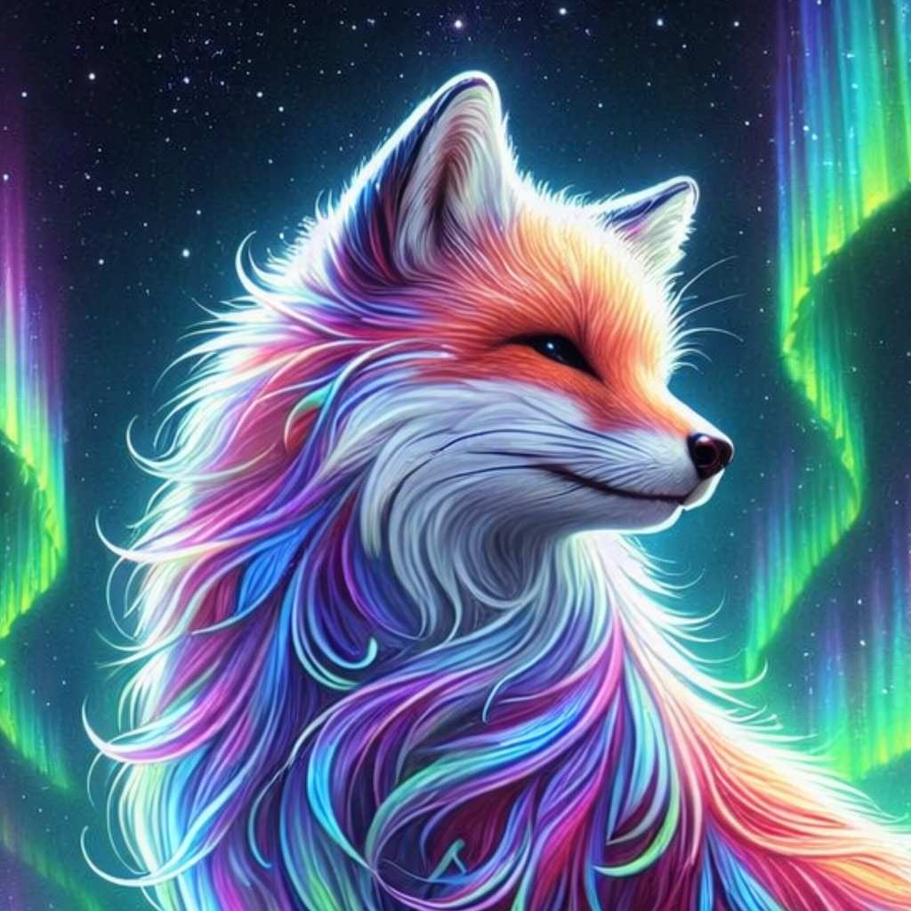 オーロラに彩られた幻想狐ーNorthern Lights Spirit Fox