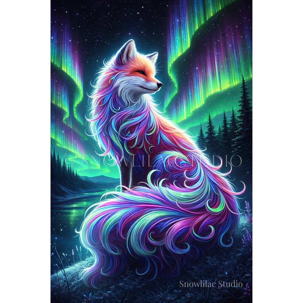 オーロラに彩られた幻想狐ーNorthern Lights Spirit Fox