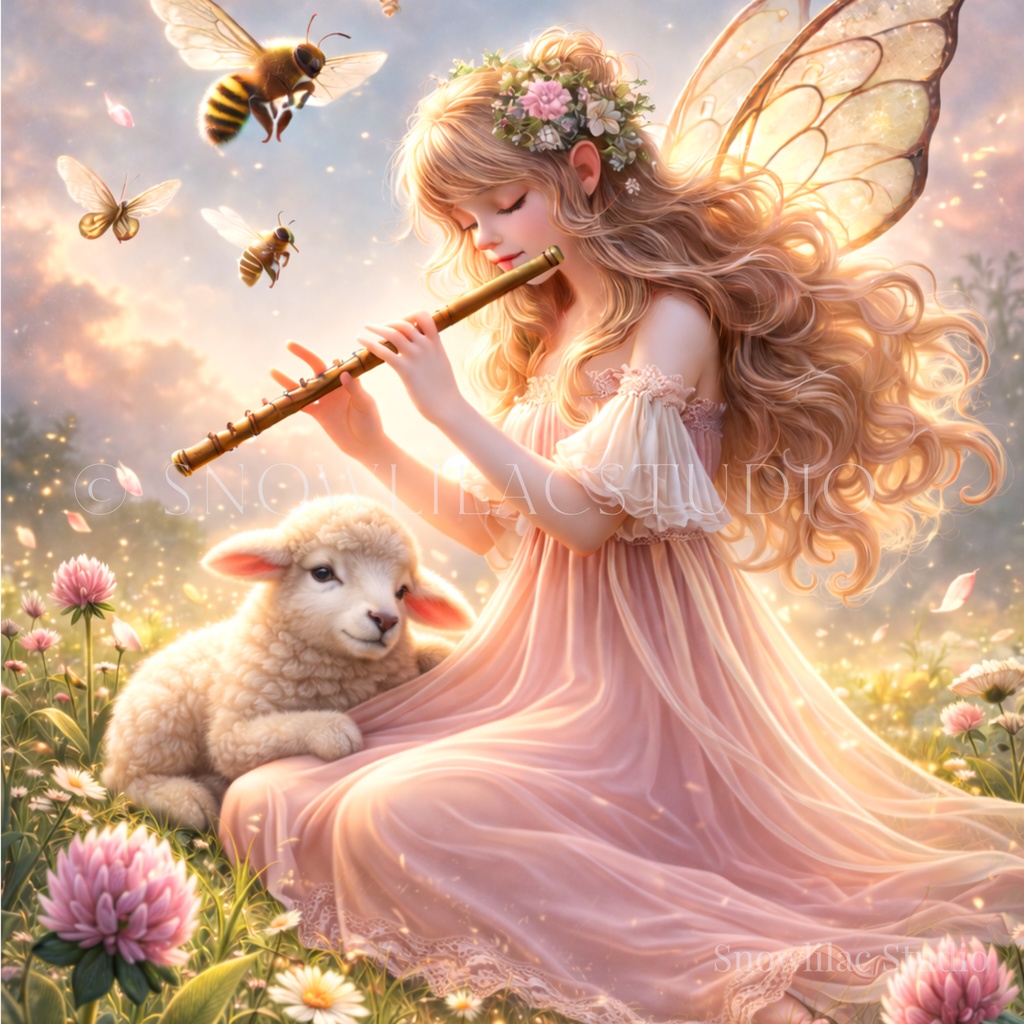 春の調べを奏でる花妖精ーFlower Fairy Playing the Melody of Spring