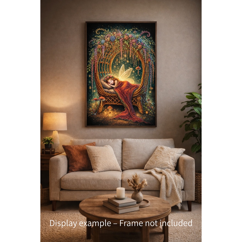 花のゆりかごで眠る妖精 - Sleeping Fairy in a Floral Cradle