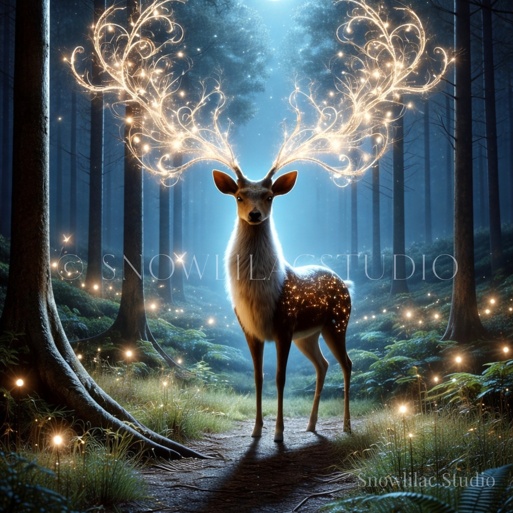 月光の森の光の鹿 -The Moonlit Luminous Stag