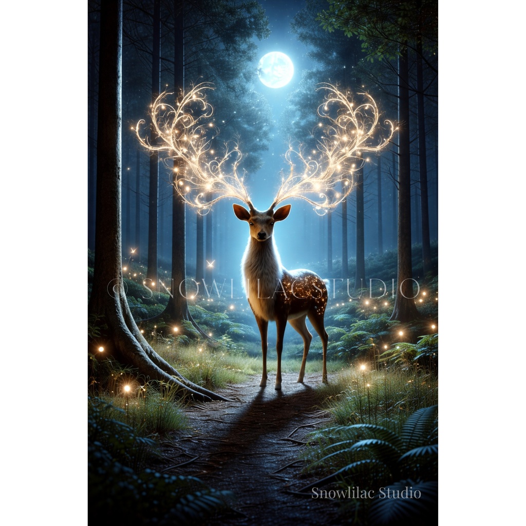 月光の森の光の鹿 -The Moonlit Luminous Stag