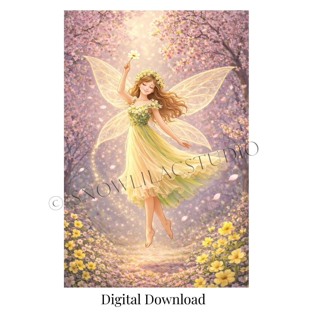 桜の光に舞う春の妖精 – Spring Blossom Fairy