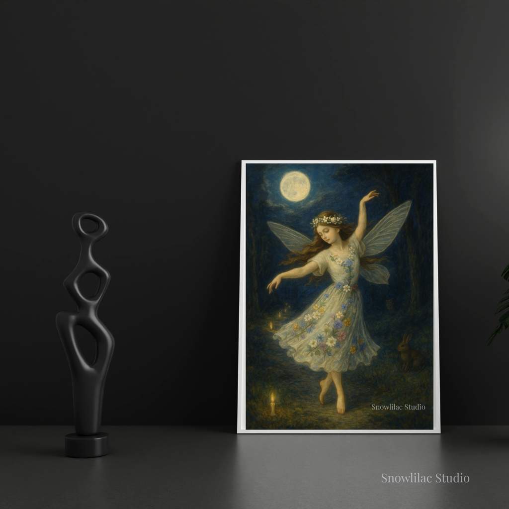 月夜に舞う花の妖精ーFlower Fairy Dancing Under the Moonlight