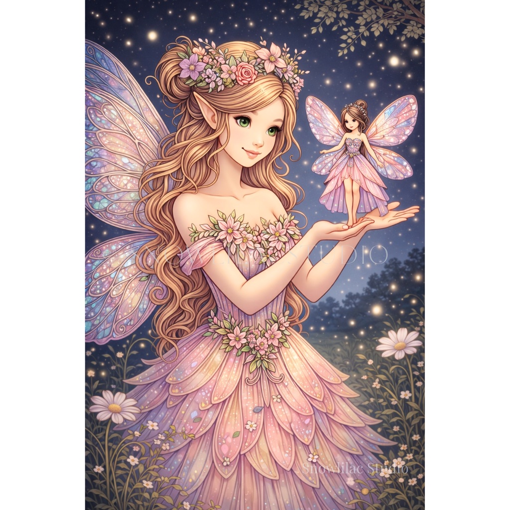 手のひらの小さな妖精のささやき| デジタルアート