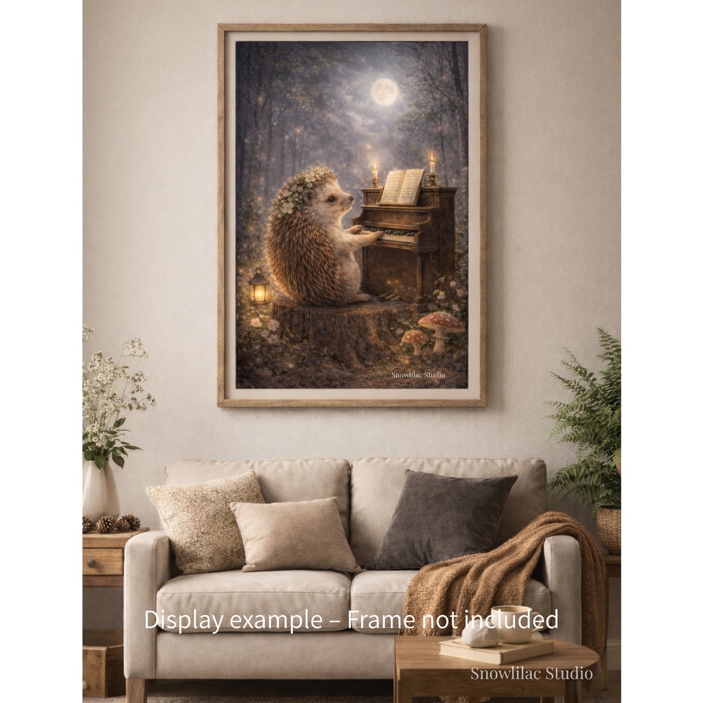 森の音楽家 ― 月夜のピアノを奏でるハリネズミ