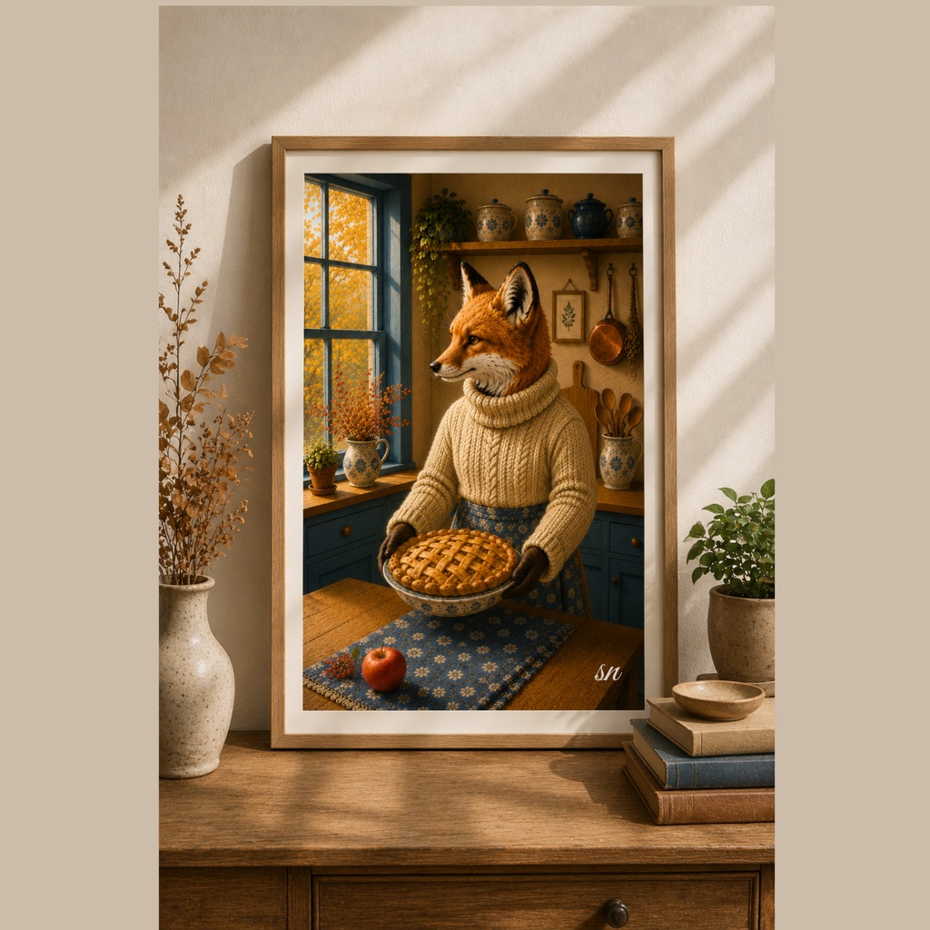 秋のキッチンのきつね|Cozy Fox Collection