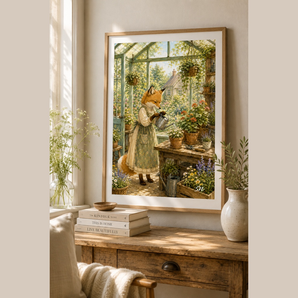 温室のきつね|Cozy Fox Collection|デジタルアート