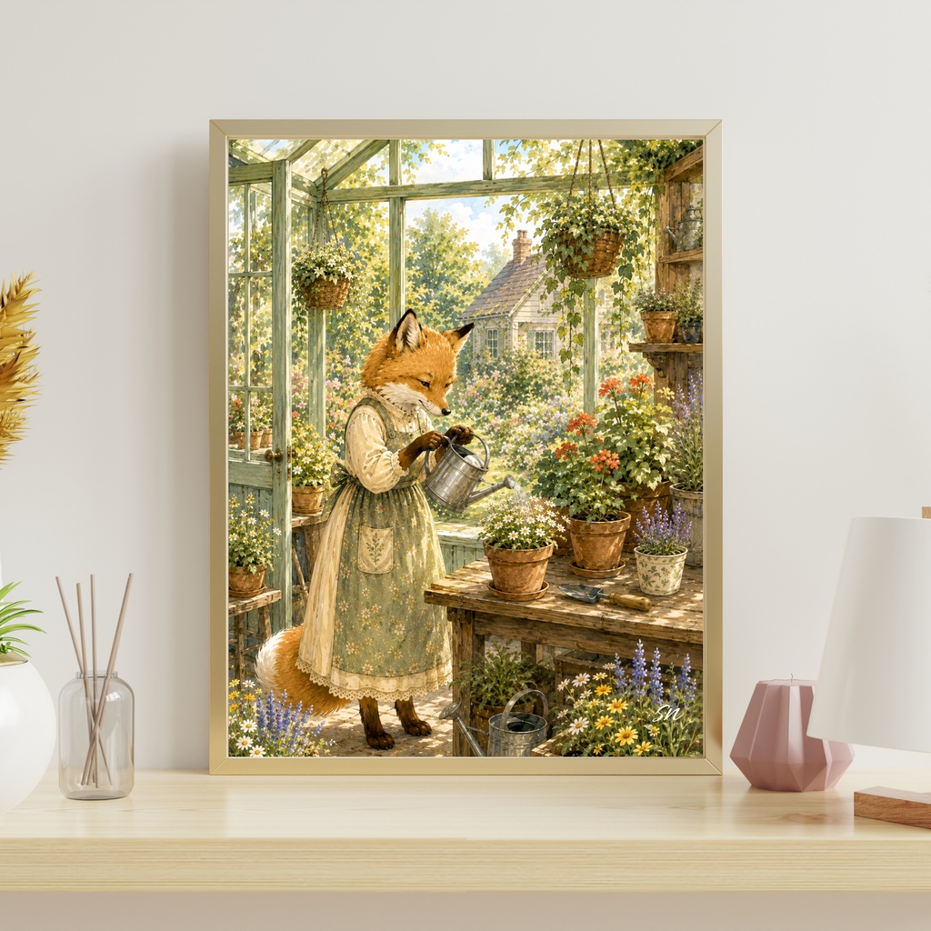 温室のきつね|Cozy Fox Collection|デジタルアート