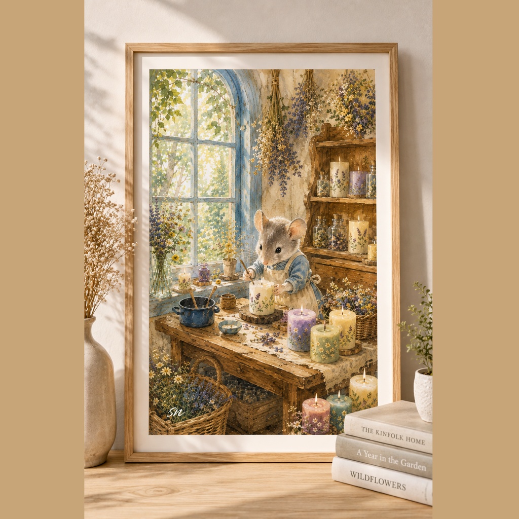 ねずみのキャンドル屋さん|森の小さなお店|デジタルアート