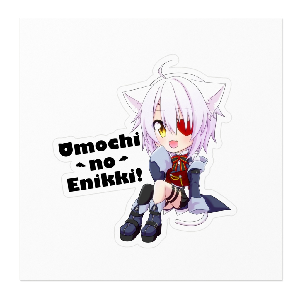 オモチのえにっきロゴ入りステッカー