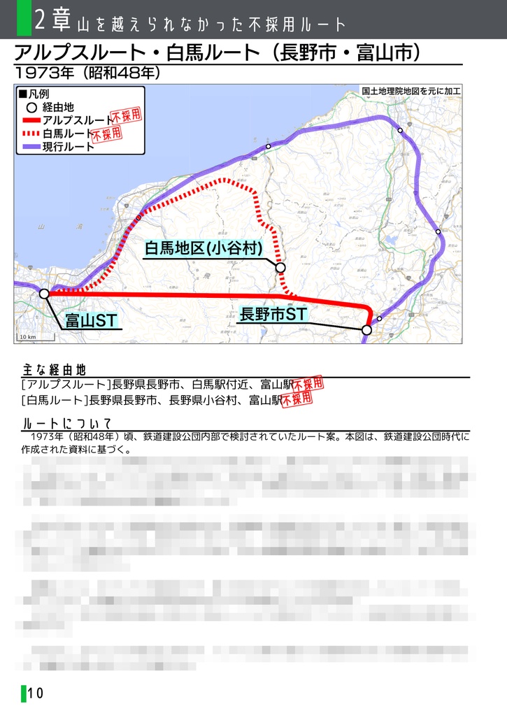 北陸新幹線不採用ルート誌