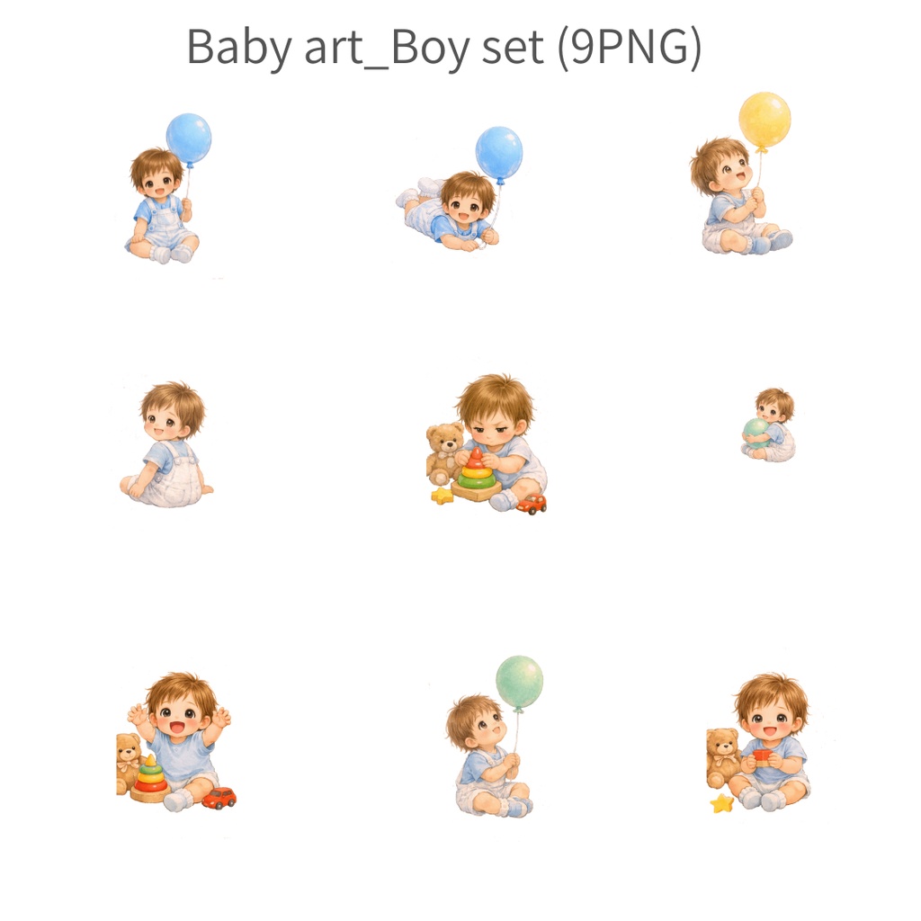Baby Art-Boy Set (9PNG)