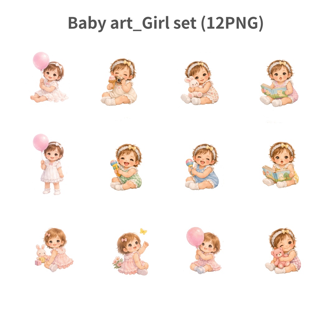 Baby Art-Girl Set A (12PNG)
