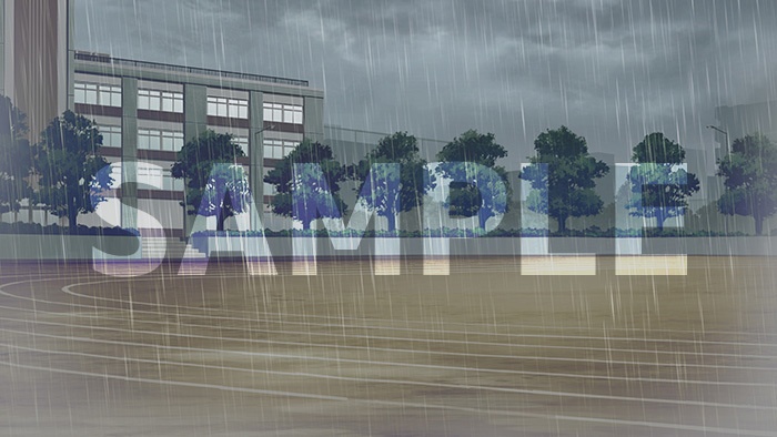 背景フリー素材「学校グランド・運動場」