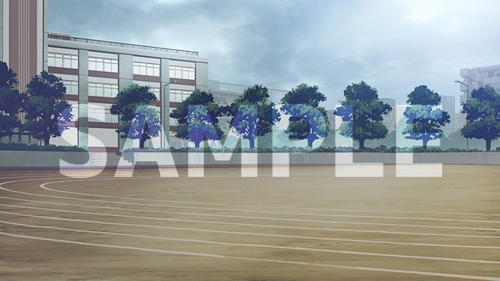 背景フリー素材「学校グランド・運動場」
