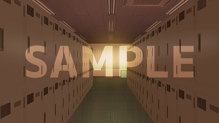 背景フリー素材「学校の更衣室」