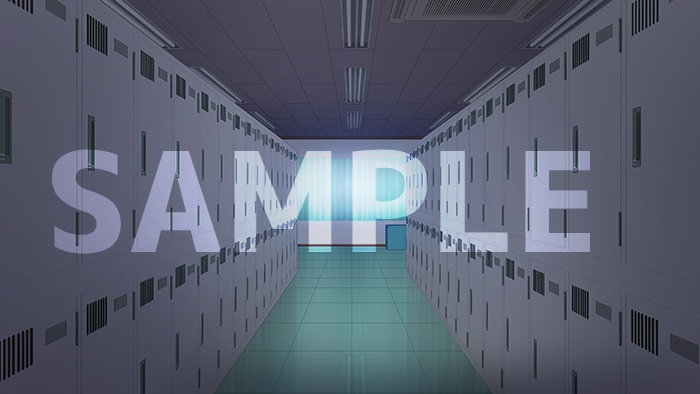 背景フリー素材「学校の更衣室」