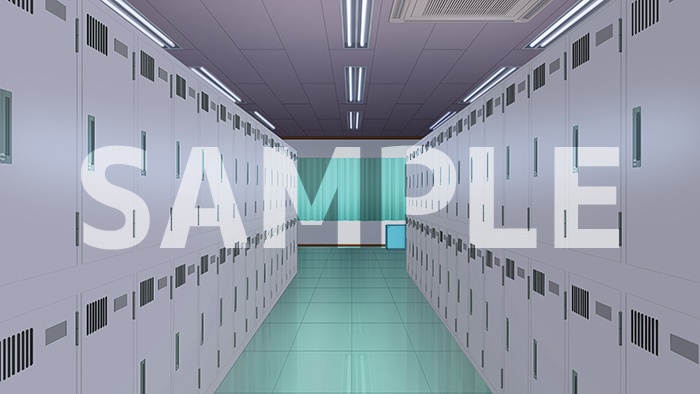 背景フリー素材「学校の更衣室」