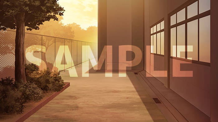 背景フリー素材「校舎裏」