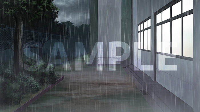 背景フリー素材「校舎裏」