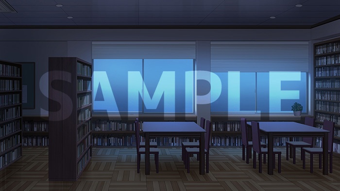 背景フリー素材「図書室」