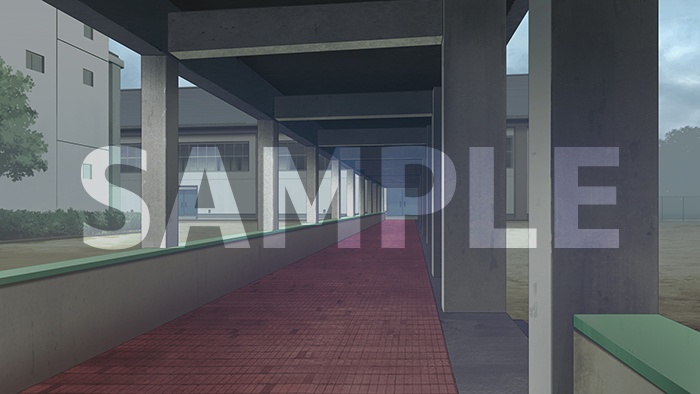 背景フリー素材「渡り廊下」