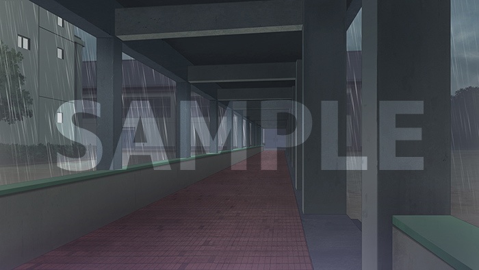 背景フリー素材「渡り廊下」