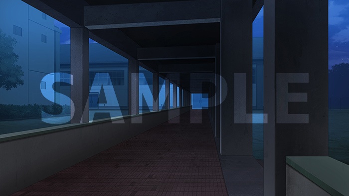 背景フリー素材「渡り廊下」