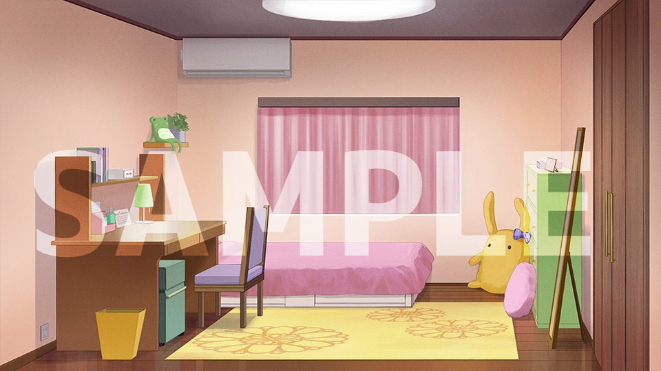 背景フリー素材「女子部屋」