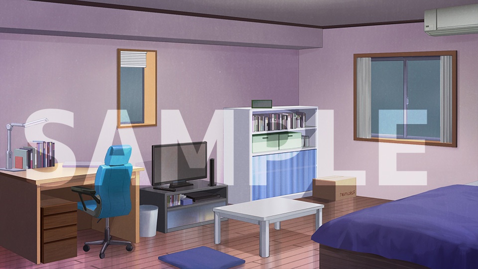 背景フリー素材「男子部屋」