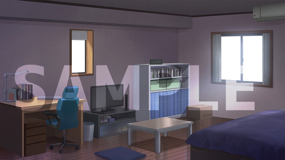 背景フリー素材「男子部屋」